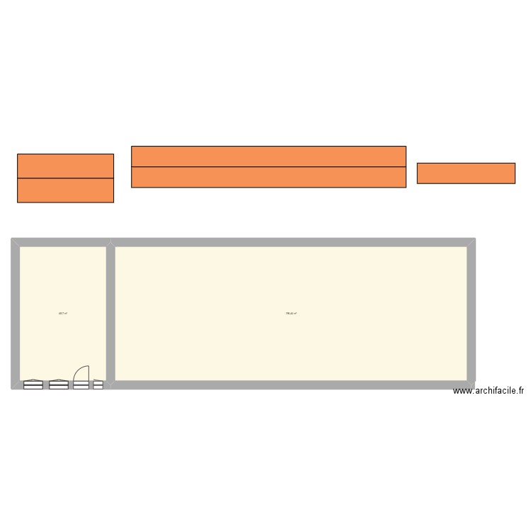 LA DATCHA. Plan de 2 pièces et 245 m2