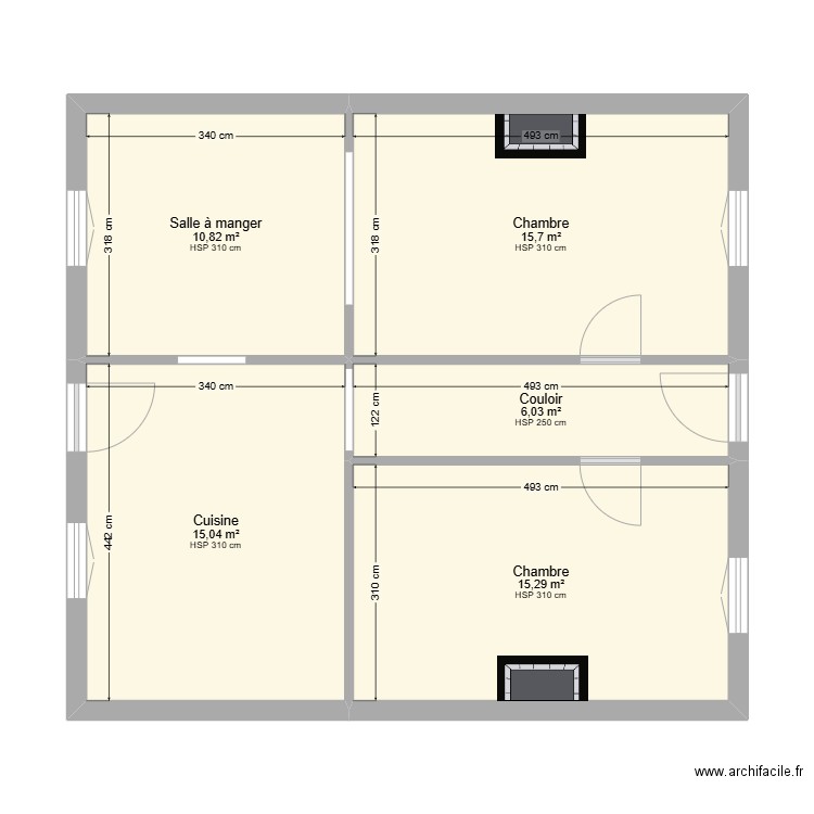 M. ARDOUIN LIBOURNE. Plan de 5 pièces et 63 m2