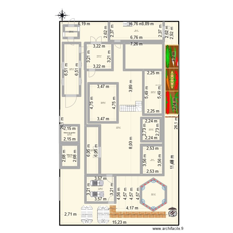 Kouakou Jocelyn KABRAN. Plan de 14 pièces et 502 m2