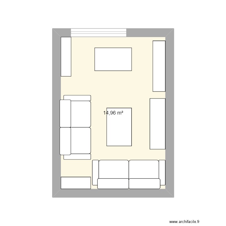 salon. Plan de 1 pièce et 15 m2