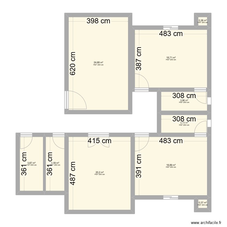 maison 1. Plan de 10 pièces et 101 m2