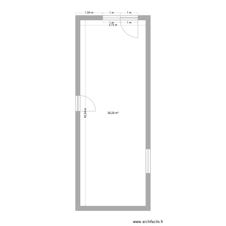 Plan PMR. Plan de 1 pièce et 39 m2