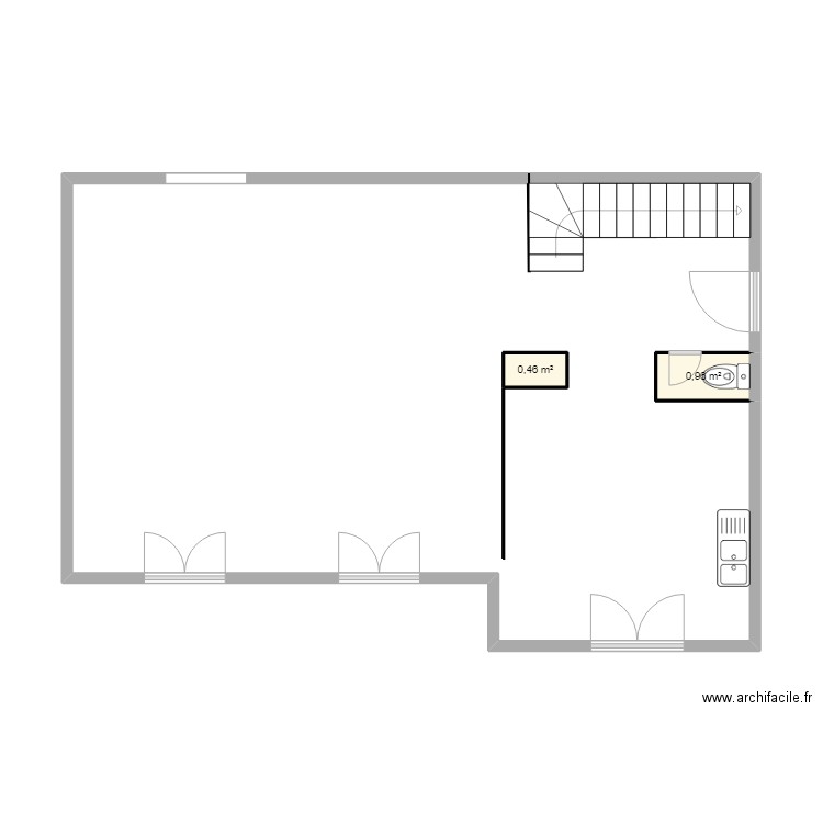 projet devoir exercice travail. Plan de 2 pièces et 1 m2