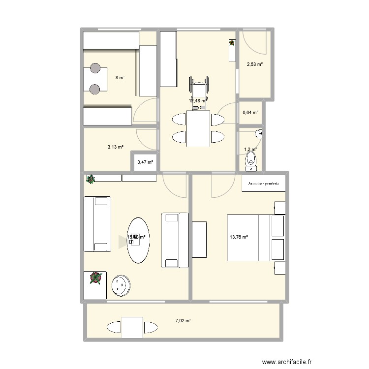 Lem64. Plan de 10 pièces et 66 m2