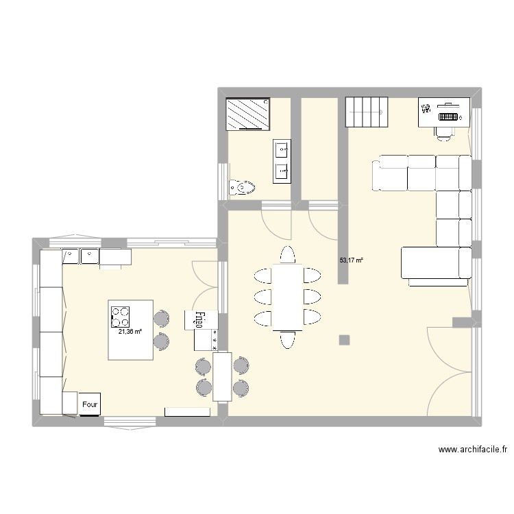 Nouvelle maison 1. Plan de 2 pièces et 75 m2