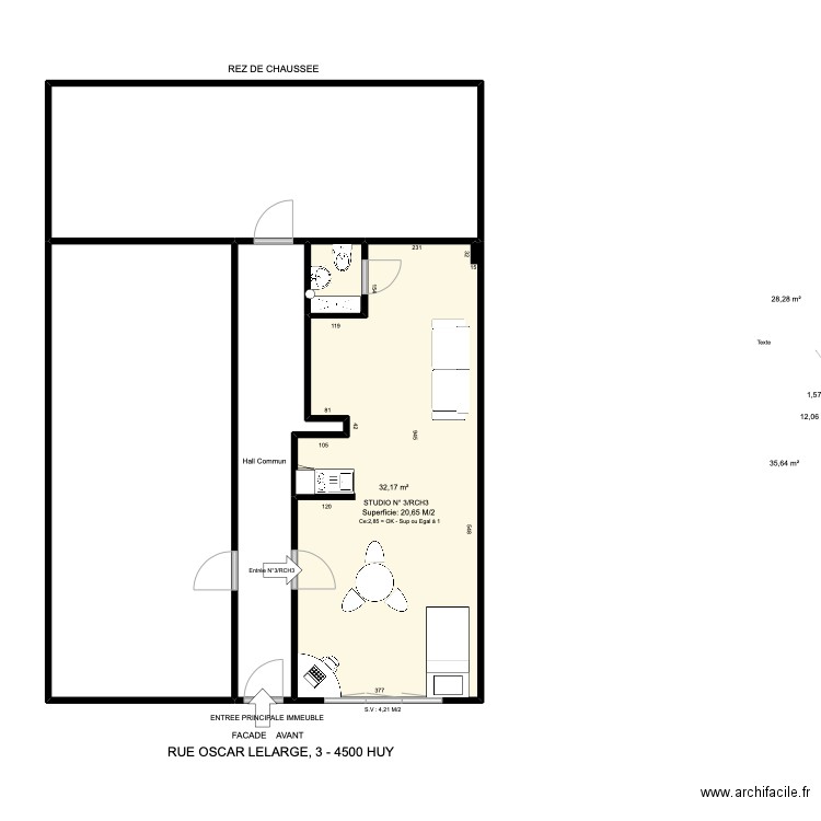 Lelarge 3/22. Plan de 5 pièces et 110 m2