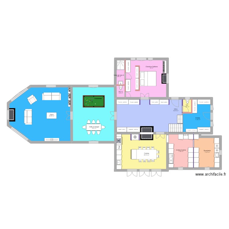 CASTEJA RDC V1 PRO. Plan de 11 pièces et 193 m2