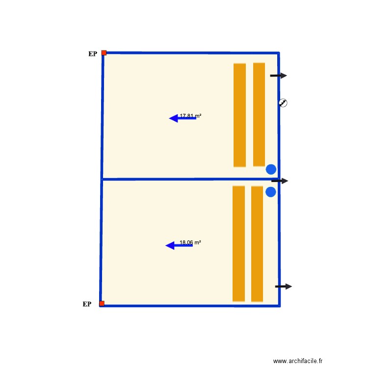 CISCO. Plan de 2 pièces et 36 m2