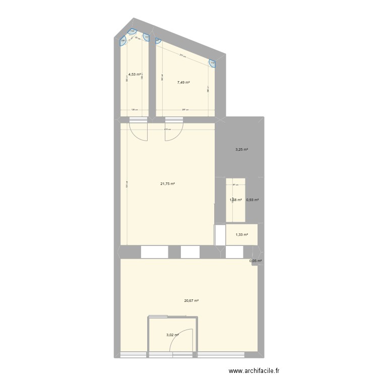 OMC. Plan de 10 pièces et 65 m2