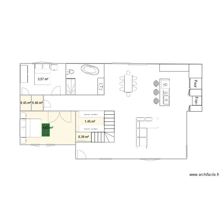 Maison. Plan de 6 pièces et 11 m2