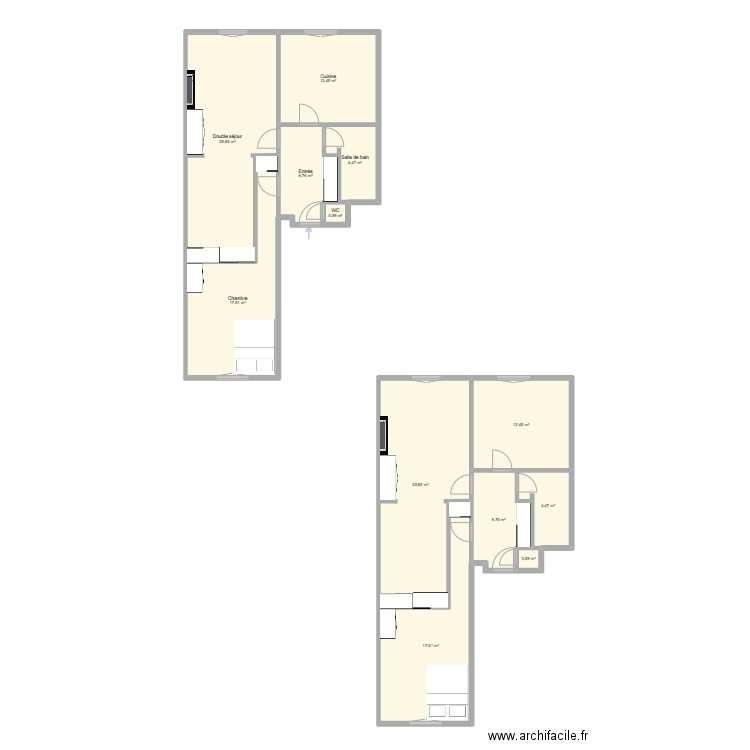 Bugeaud plan. Plan de 12 pièces et 135 m2