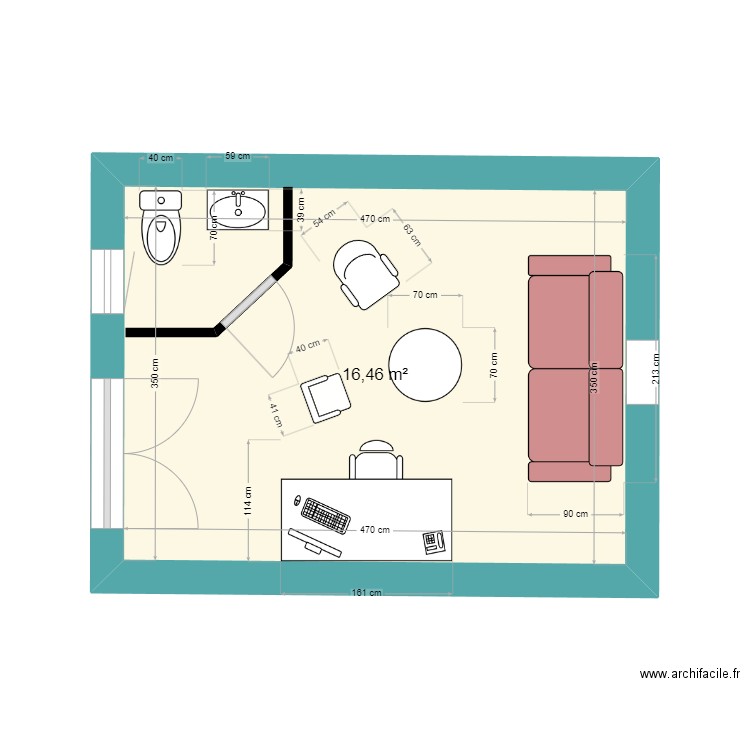 Garage Guigui. Plan de 1 pièce et 16 m2