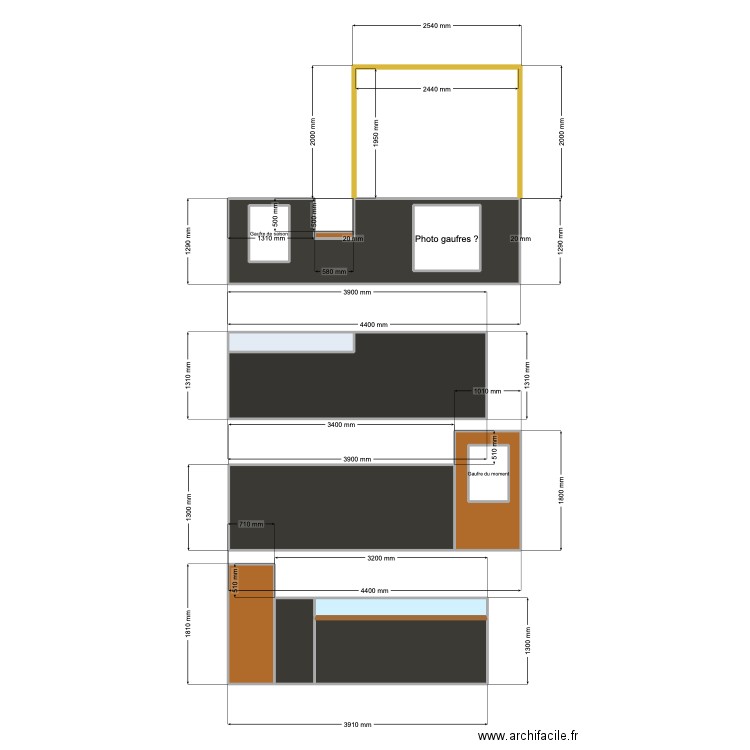 facades kiosque La Lézarde. Plan de 14 pièces et 28 m2