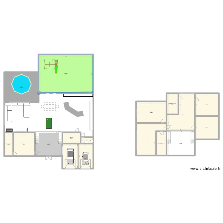 plan 1. Plan de 18 pièces et 527 m2