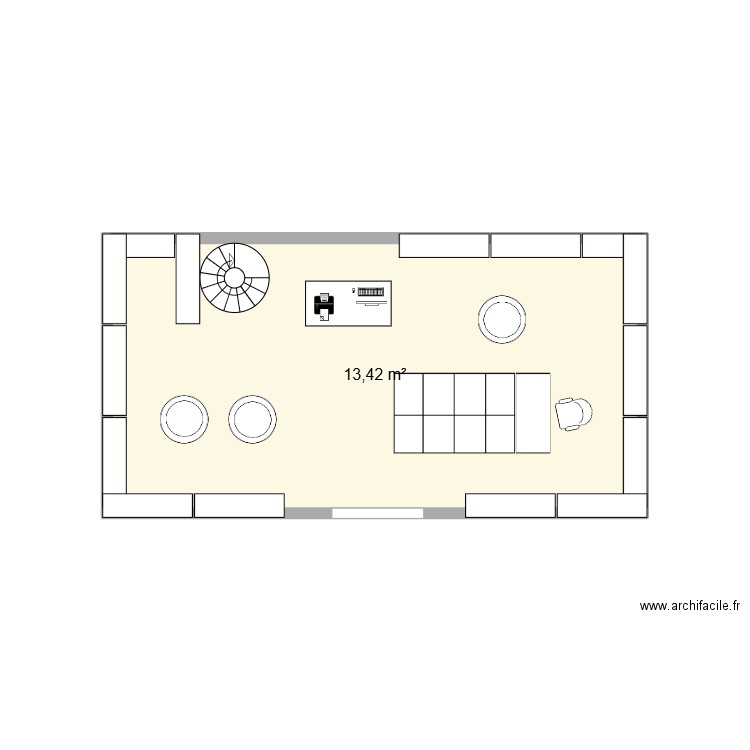 Parfumerie UHPS. Plan de 1 pièce et 13 m2