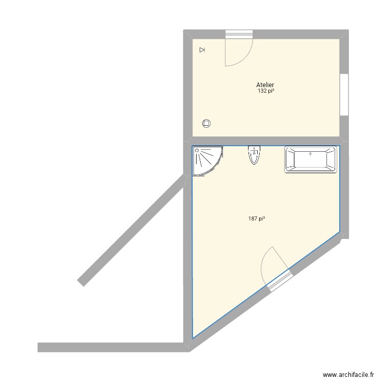 1311 bastien Québec . Plan de 2 pièces et 30 m2