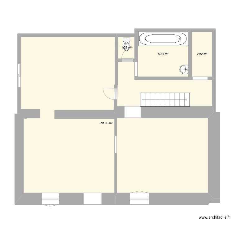 maison 4 place. Plan de 4 pièces et 76 m2