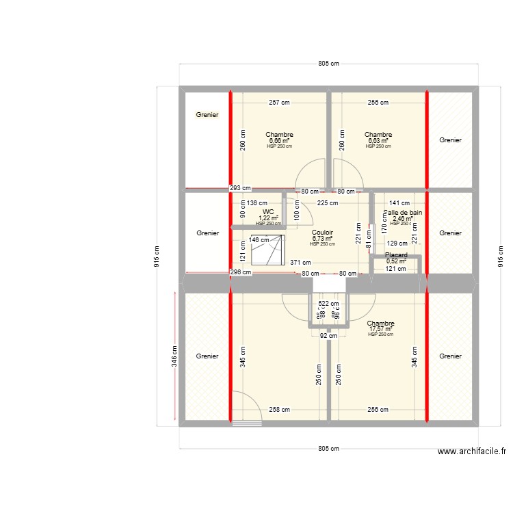 Projet ARZEMBOUY4. Plan de 13 pièces et 62 m2