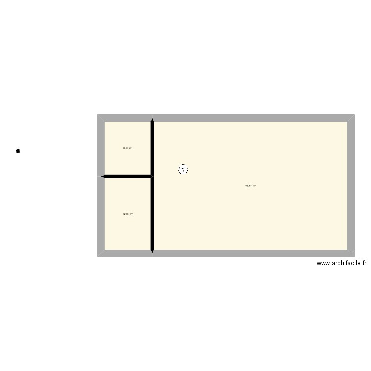 paillou. Plan de 3 pièces et 110 m2