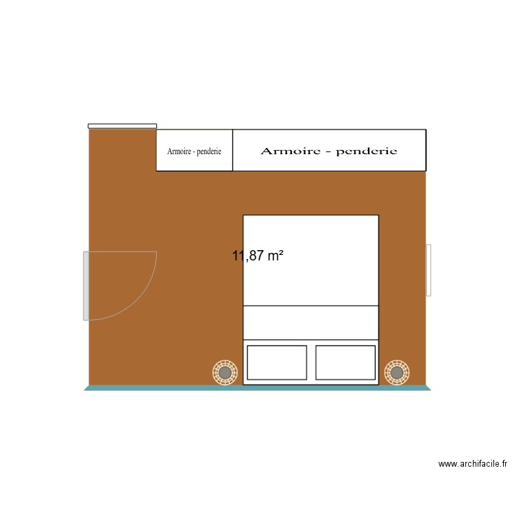 Chamnre parent.. Plan de 1 pièce et 12 m2