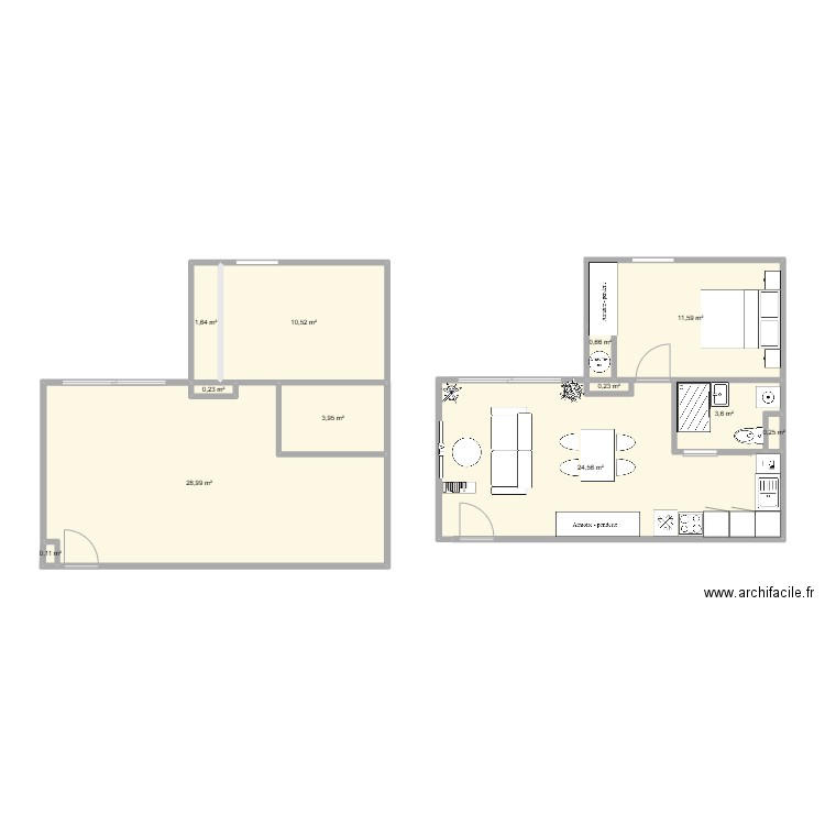 T2 DURANNE. Plan de 12 pièces et 86 m2