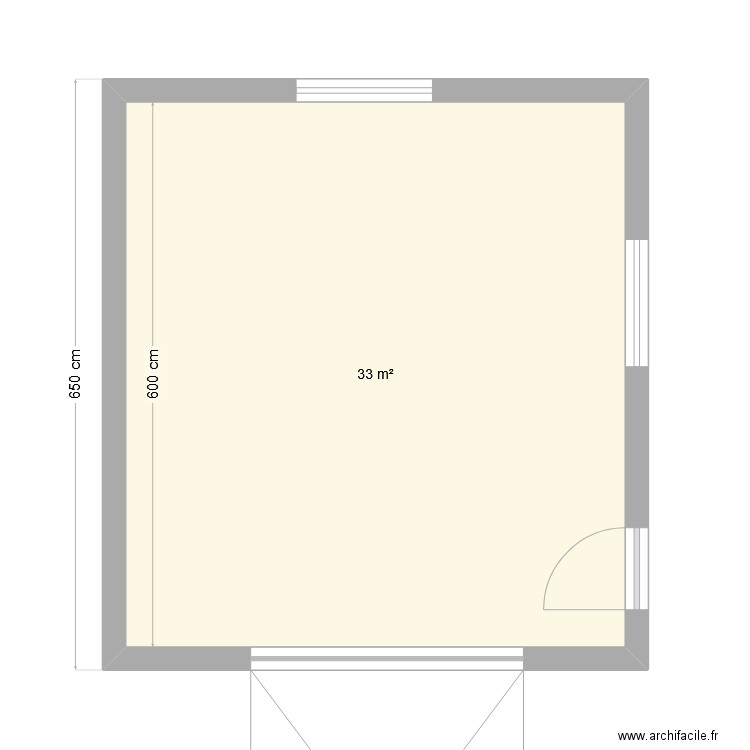 garage dessus. Plan de 1 pièce et 33 m2