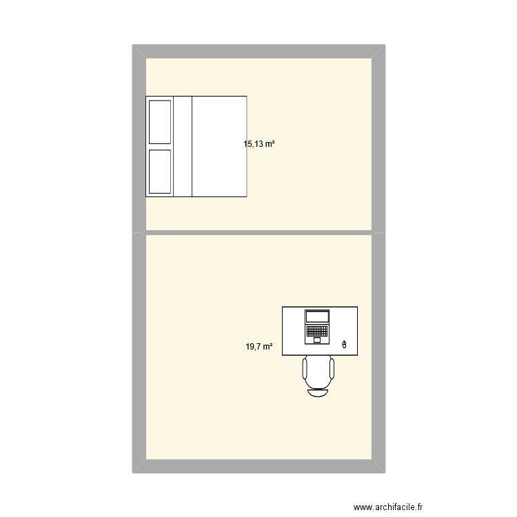 morizot. Plan de 2 pièces et 35 m2