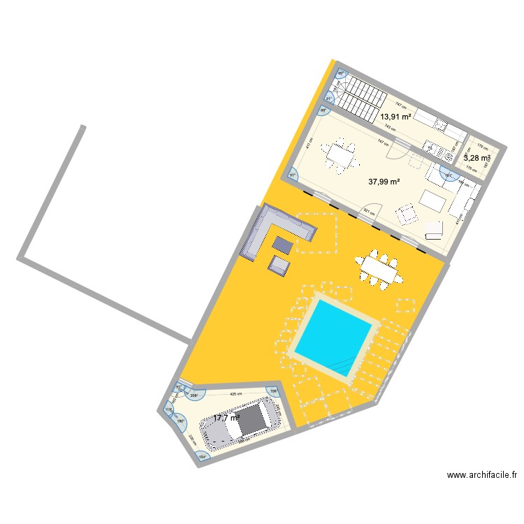 vauber. Plan de 14 pièces et 182 m2