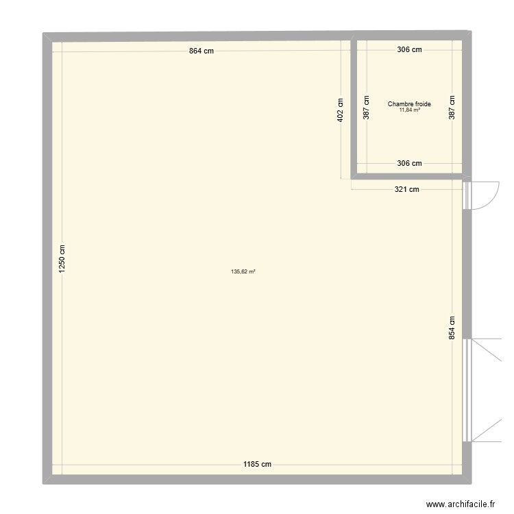 mielerie. Plan de 2 pièces et 147 m2