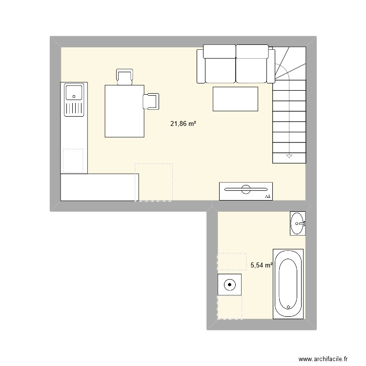 maison gurs 2. Plan de 2 pièces et 27 m2