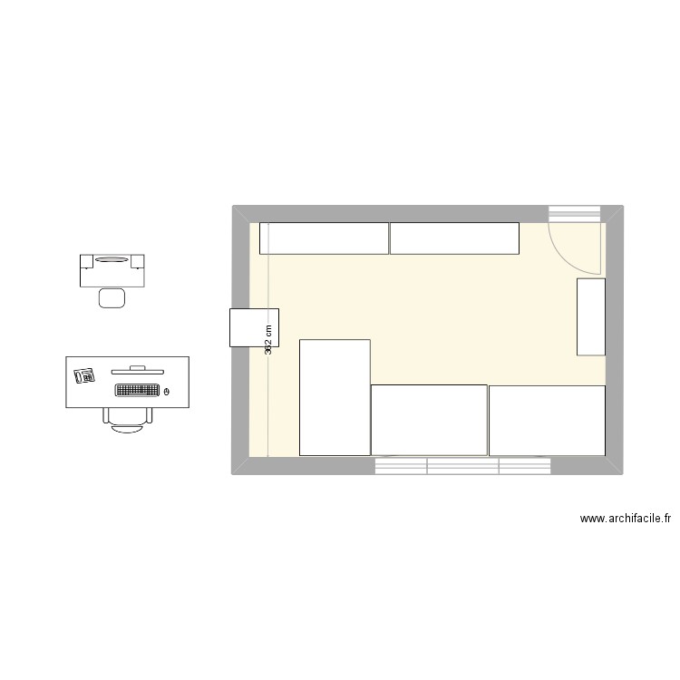 AtelierVlthGiv. Plan de 1 pièce et 20 m2