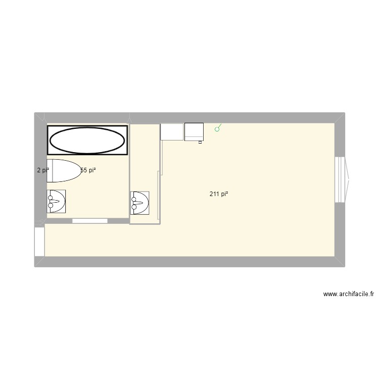 François 240515. Plan de 3 pièces et 25 m2