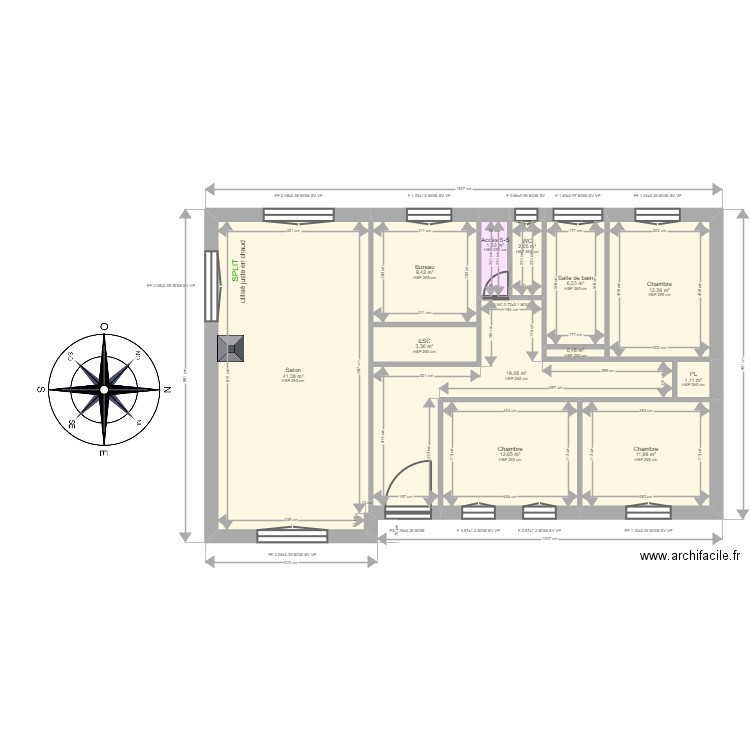 ML24007141 - BORDES. Plan de 21 pièces et 370 m2