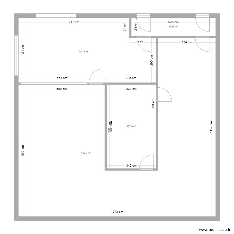 Agrandissement Labo. Plan de 4 pièces et 160 m2