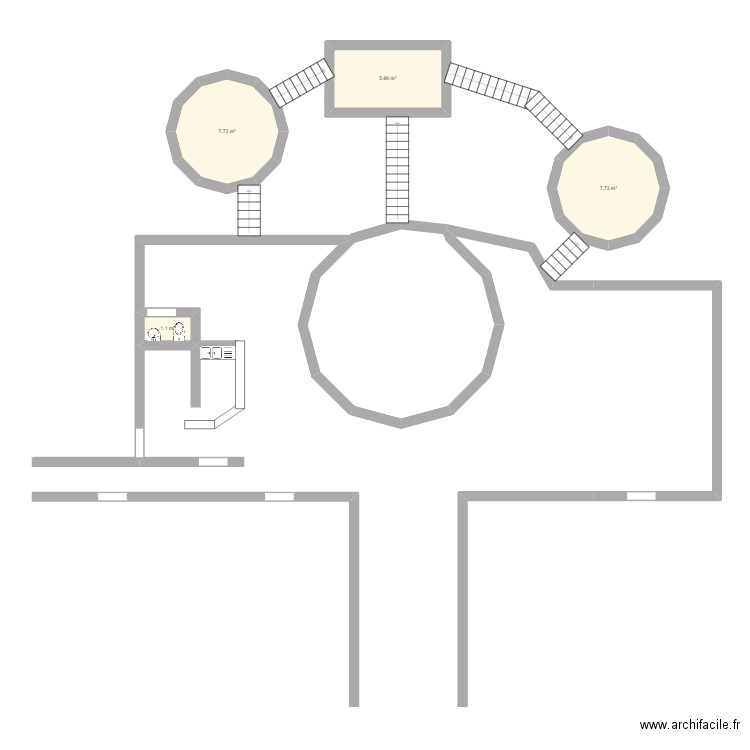 dome 2. Plan de 4 pièces et 23 m2