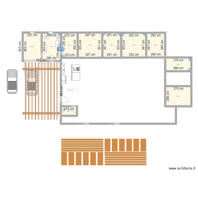 Phil - Essai1. Plan de 10 pièces et 92 m2