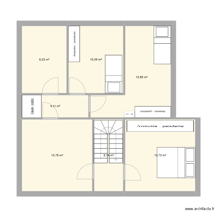 av. jourd. saintes. Plan de 3 pièces et 49 m2