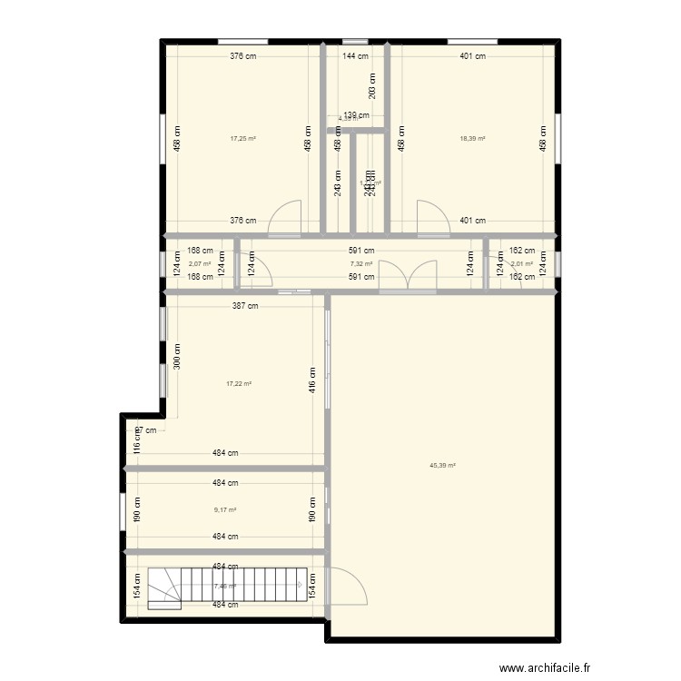 agoue. Plan de 11 pièces et 132 m2