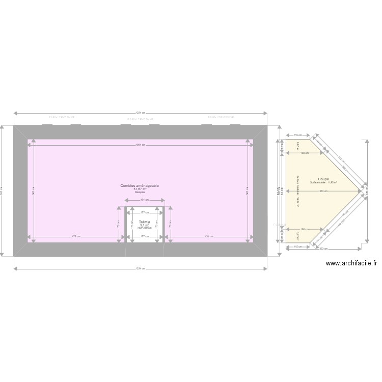 ML24004066. Plan de 15 pièces et 281 m2