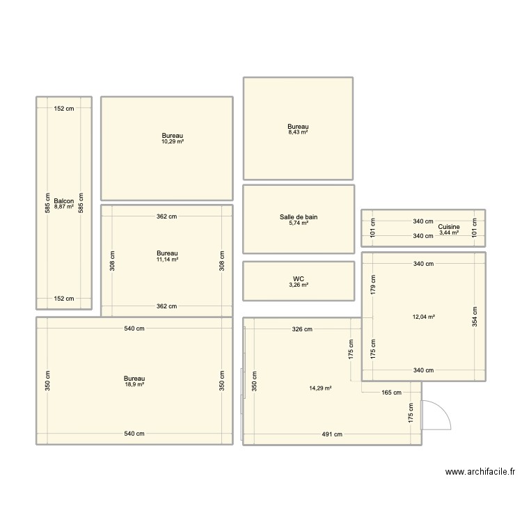 SUTDIO. Plan de 10 pièces et 96 m2