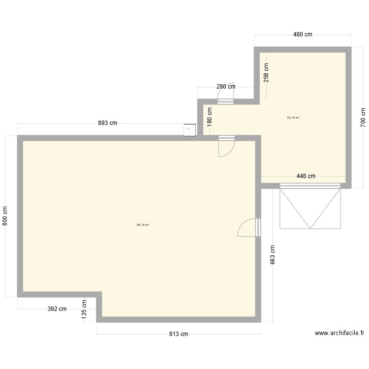 projet garage. Plan de 2 pièces et 128 m2