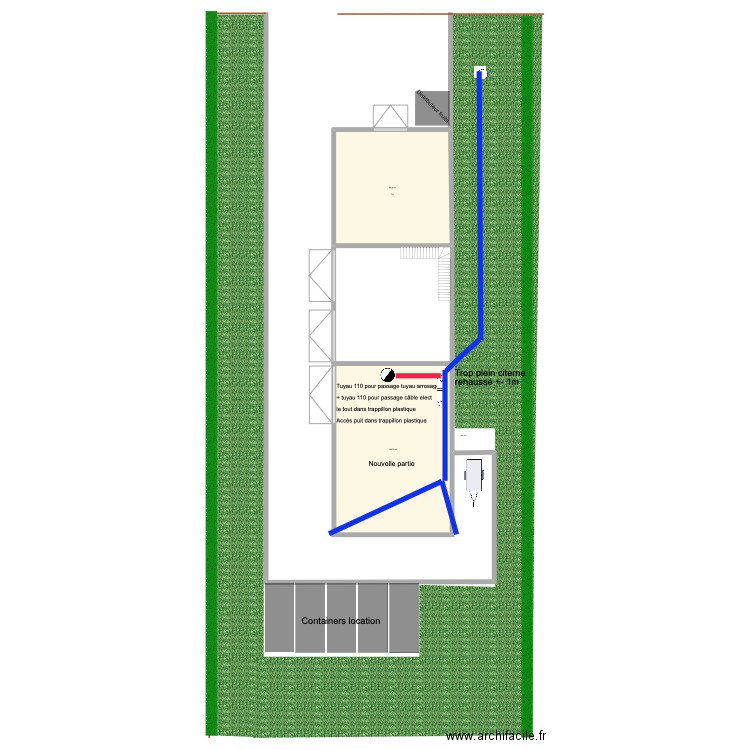 hangar 2 conduites. Plan de 2 pièces et 245 m2