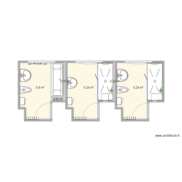 BUCHHOLZER HOENHEIM . Plan de 6 pièces et 18 m2