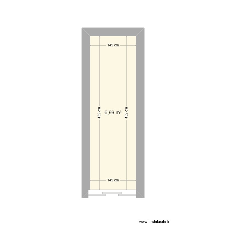 kabil. Plan de 1 pièce et 7 m2