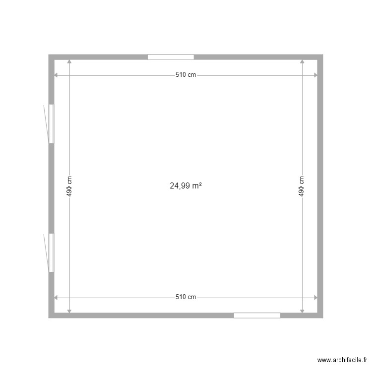 nous plan 2 ème avec les portes actuel. Plan de 1 pièce et 25 m2