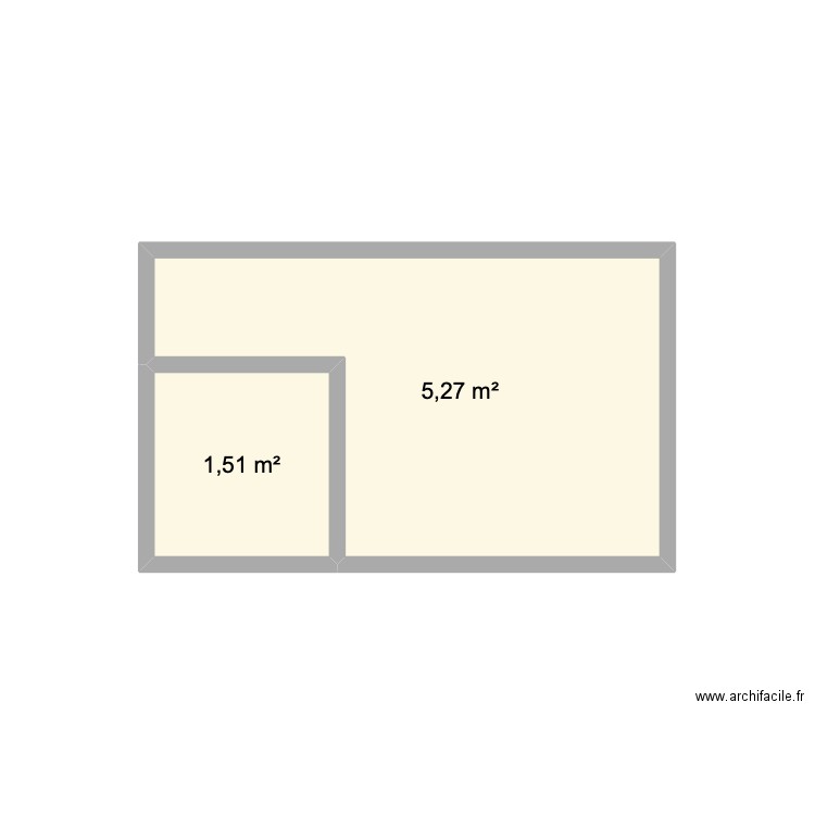 plan actuel Nortier. Plan de 2 pièces et 7 m2