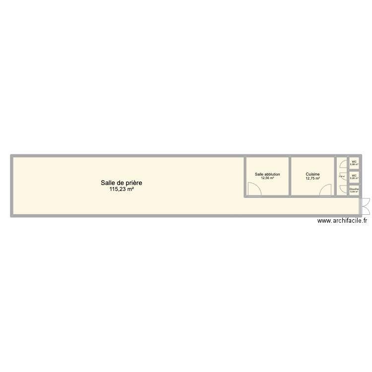 Centre LP. Plan de 7 pièces et 146 m2