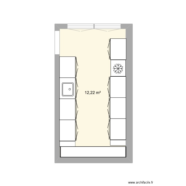 Pantry. Plan de 1 pièce et 12 m2