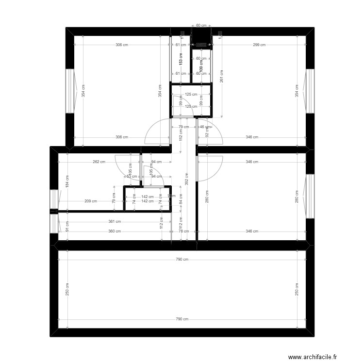 Pellissier portes. Plan de 18 pièces et 134 m2