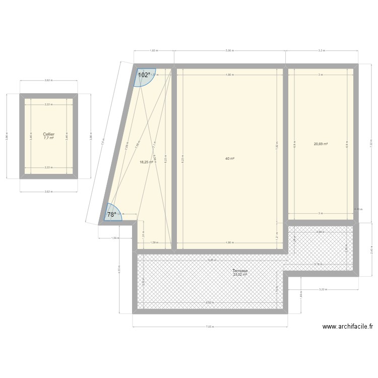 [PLANCHER] DARRAZI VS. Plan de 5 pièces et 110 m2